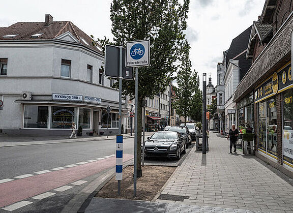 Fahrradstraße Cappenberger Straße in Richtung Stadtmitte