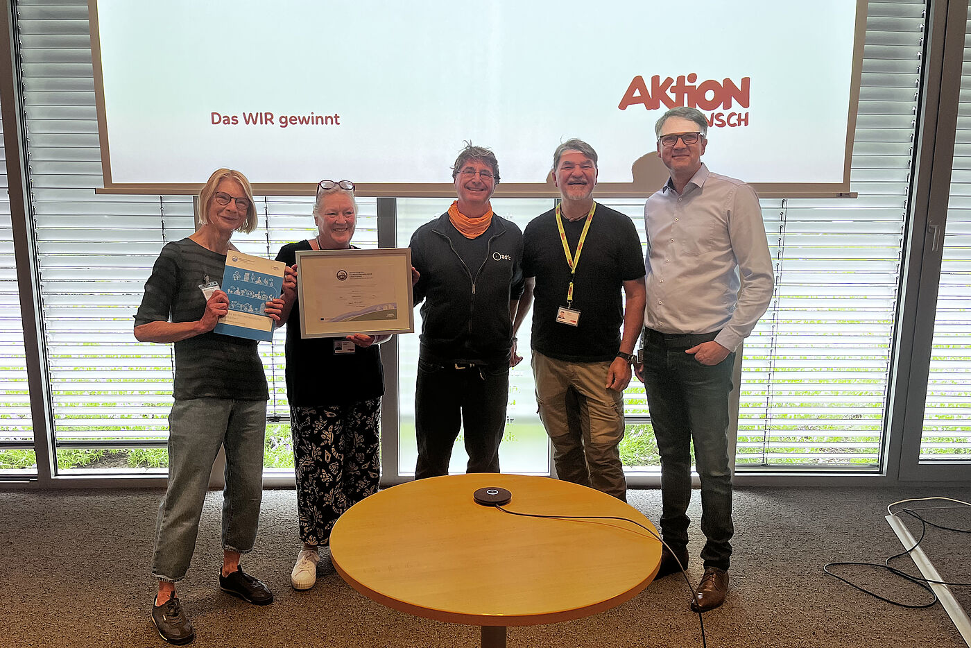 Zertifikatsübergabe in Gold an "Aktion Mensch"
