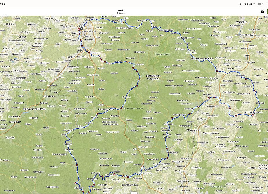 Verlauf Rhön Tour Verlauf Rhön Tour